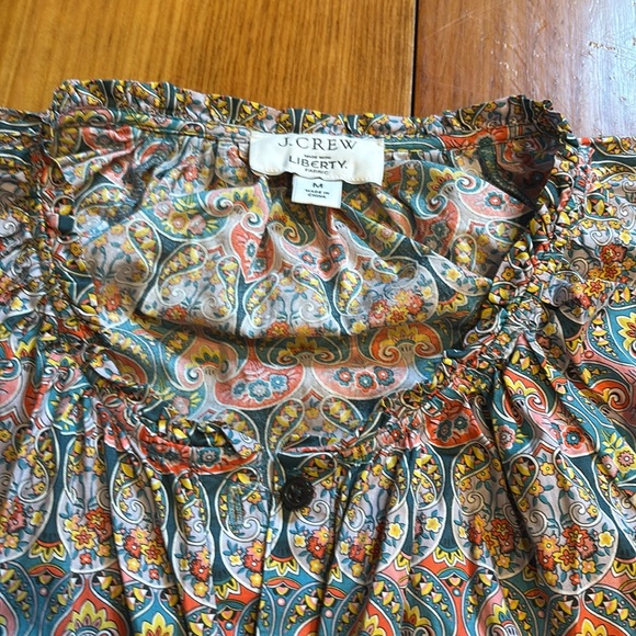 J CREW x Liberty of London M Tie-Waist Cotton Top Giorgia Duke Print - Picture 3 of 12
